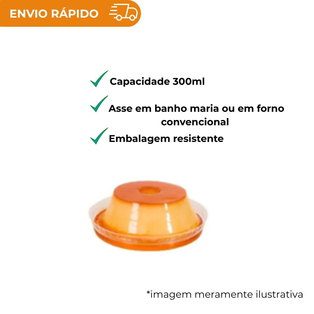 FORMA PUDIM C/TAMPA  300ML - PW63 TWH - CX C/12X10