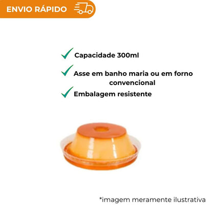 FORMA PUDIM C/TAMPA  300ML - PW63 TWH - CX C/12X10