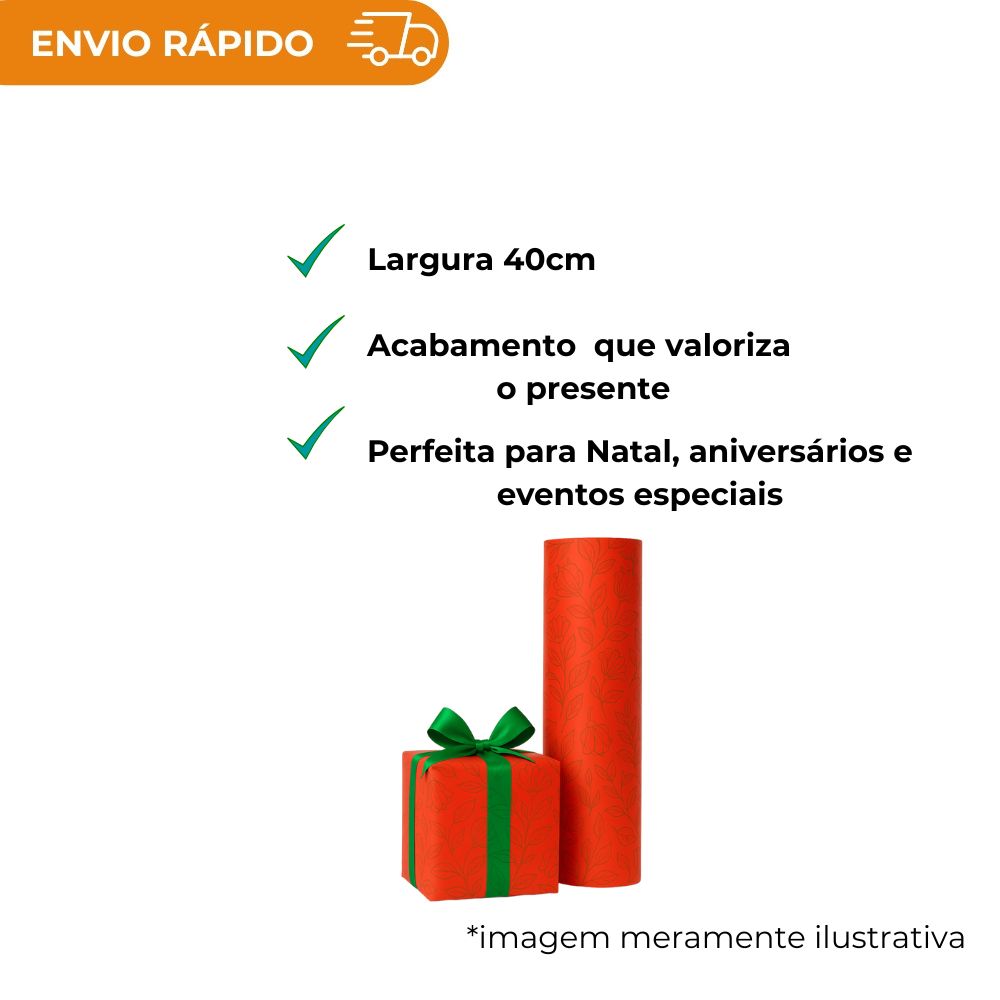 BOBINA DE PAPEL PRESENTE FLORES - 40CM