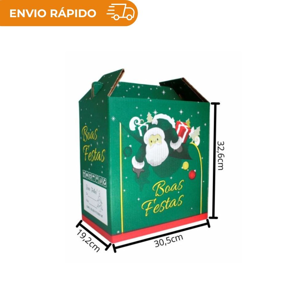 CESTA DE NATAL BOAS FESTAS VERDE - PC C/25