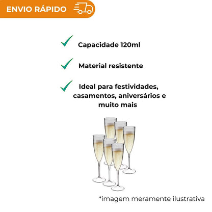 TACA P/CHAMPAGNE 120ML PMMA CRISTAL - CX C/14X4