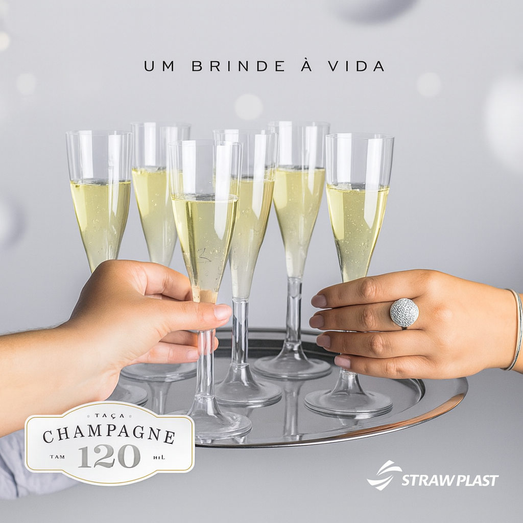 TACA P/CHAMPAGNE 120ML PMMA CRISTAL - CX C/14X4