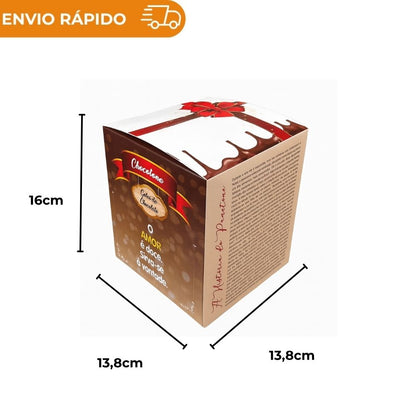 CAIXA P/ PANETONE GOTAS CHOCOLATE - PC C/25