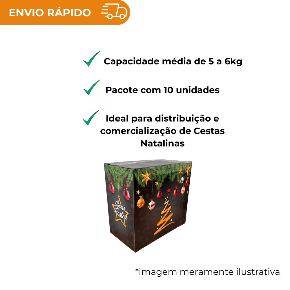 CESTA DE NATAL PRETA - P - PC C/10