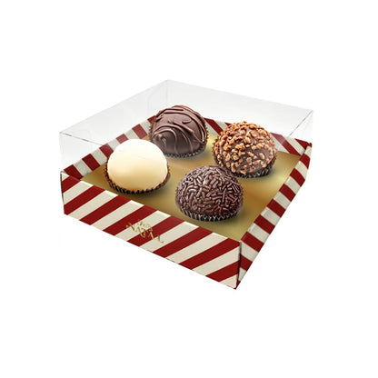 CAIXA 4 DOCES CRISTAL NATAL ELEGANCE VERMELHA - UN