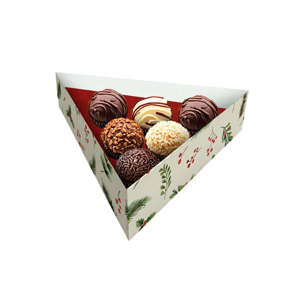CAIXA 6 DOCES TRIANGULAR ÁRVORE DE NATAL - UN
