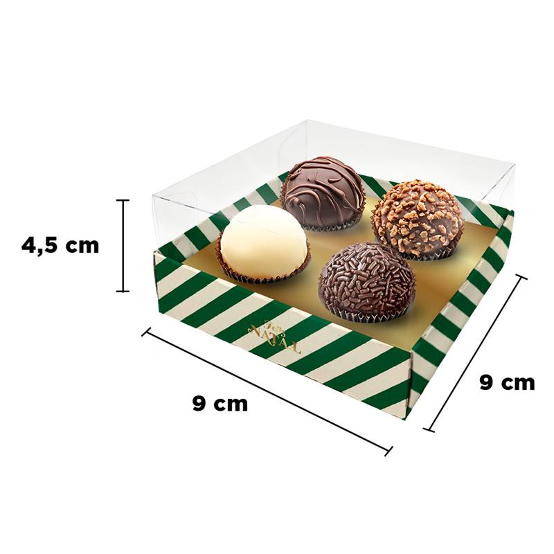 CAIXA 4 DOCES CRISTAL NATAL ELEGANCE VERDE - UN