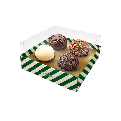 CAIXA 4 DOCES CRISTAL NATAL ELEGANCE VERDE - UN