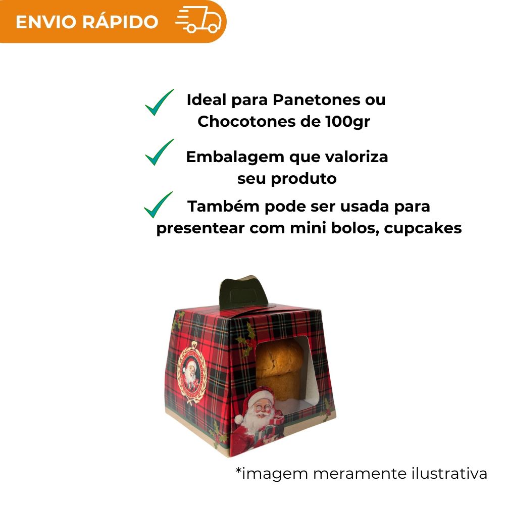 CAIXA PARA PANETONE COM VISOR MAGIA INFINITA 100G
