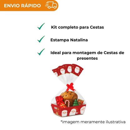 KIT CESTA PRESENTES NATAL 18X13X7,5 - P