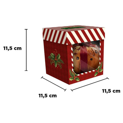 CAIXA MINI PANETONE C/VISOR NATAL VERMELHO - UN