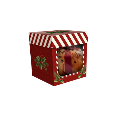 CAIXA MINI PANETONE C/VISOR NATAL VERMELHO - UN