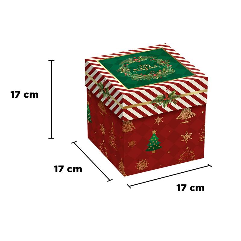 CAIXA PANETONE C/TAMPA VERMELHA NATAL CLÁSSICO - UN