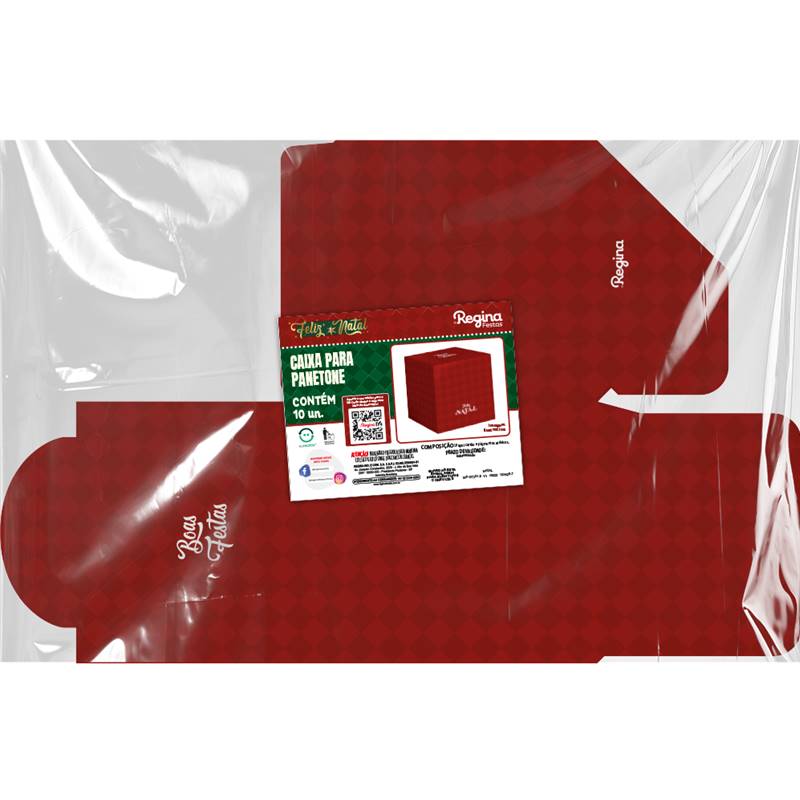 CAIXA PANETONE NATAL ORIGEM VERMELHO - UN