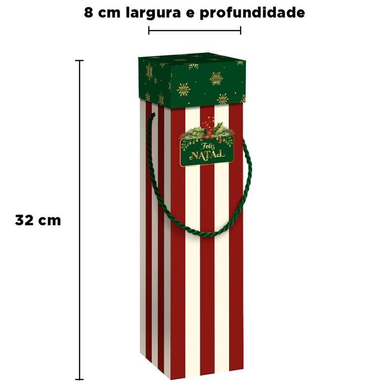 CAIXA PRESENTE BEBIDA COM TAMPA NATAL - UN