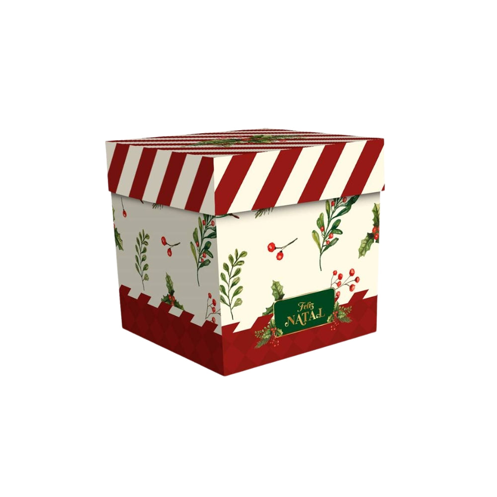 CAIXA PRESENTE CUBO 11X11X11 NATAL - UN