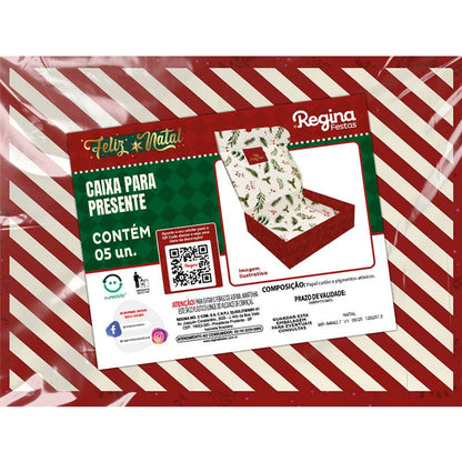CAIXA PRESENTE TAMPA/FUNDO 29X20X8 NATAL - UN