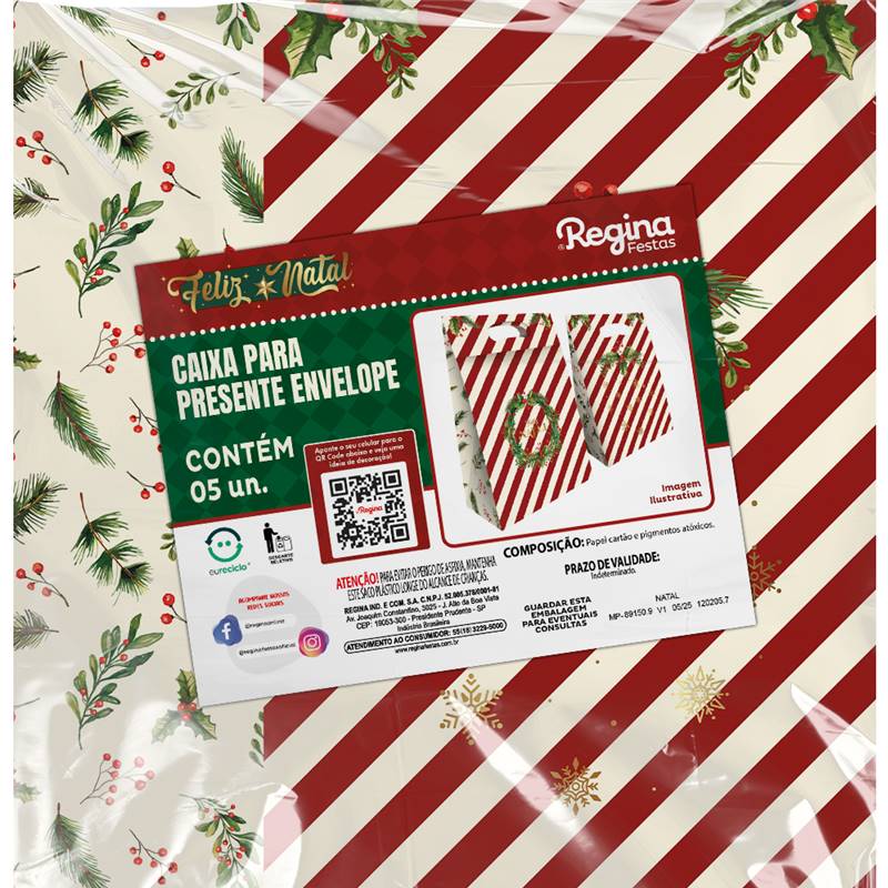 CAIXA PRESENTE ENVELOPE 22X9,5X32 NATAL - UN