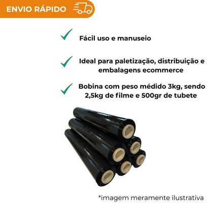 STRETCH C/ TUBETE 50X0,25 PRETO- BOB C/130M