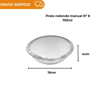 PRATO REDONDO MANUAL Nº 8 - M185 - CX C/100