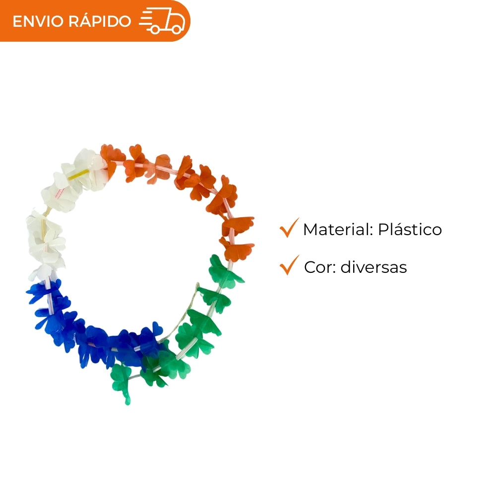 COLAR HAVAIANO COLORIDO - 5 UNIDADES