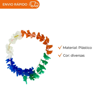 COLAR HAVAIANO COLORIDO - 5 UNIDADES