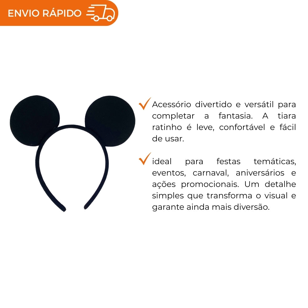 TIARA RATINHO ORELHAS MICKEY  - UNIDADE