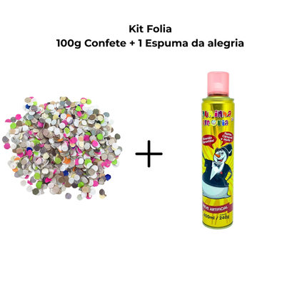 KIT FOLIA 100G CONFETE + 1 ESPUMA ALEGRIA