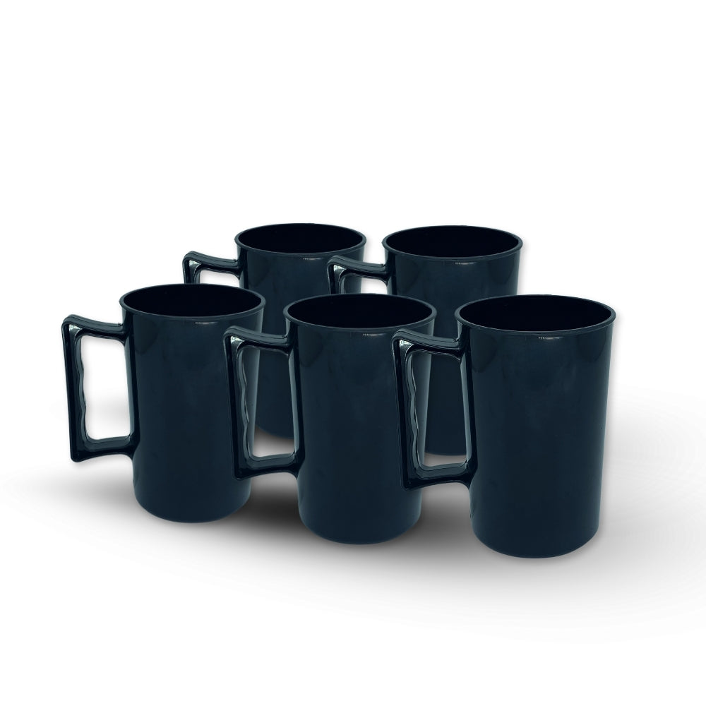 CANECA 350ML PRETA ACRÍLICA - PACOTE COM 5 UNIDADES