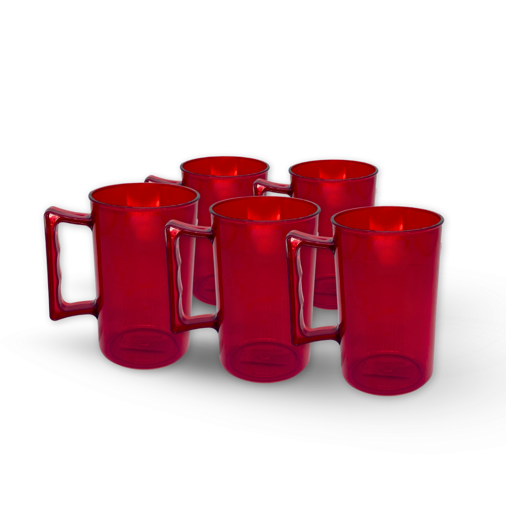 CANECA 350ML VERMELHA - PACOTE COM 5 UNIDADES