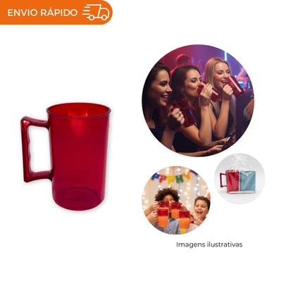 CANECA 350ML VERMELHA - PACOTE COM 5 UNIDADES