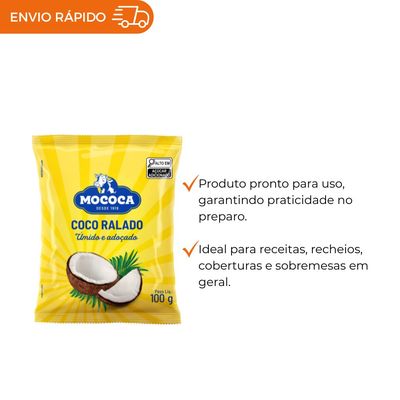 COCO RALADO ÚMIDO E ADOÇADO - PACOTE 100G