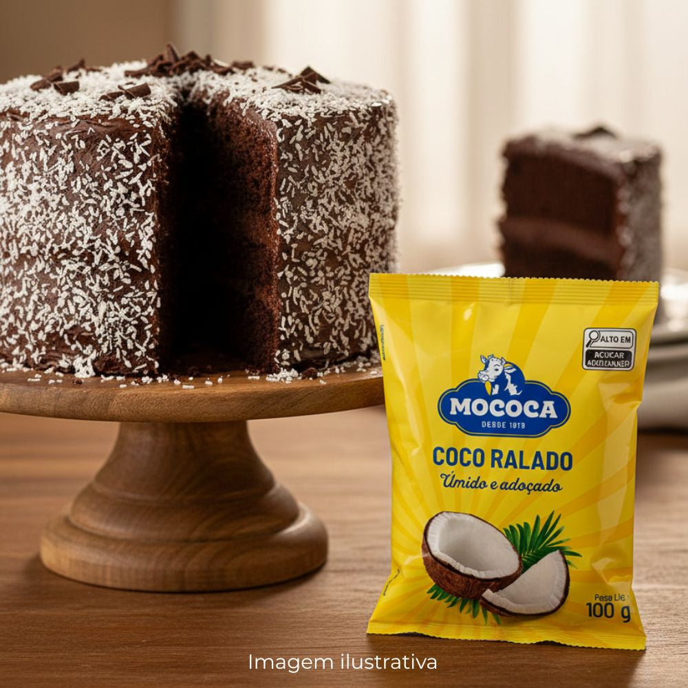 COCO RALADO ÚMIDO E ADOÇADO - PACOTE 100G