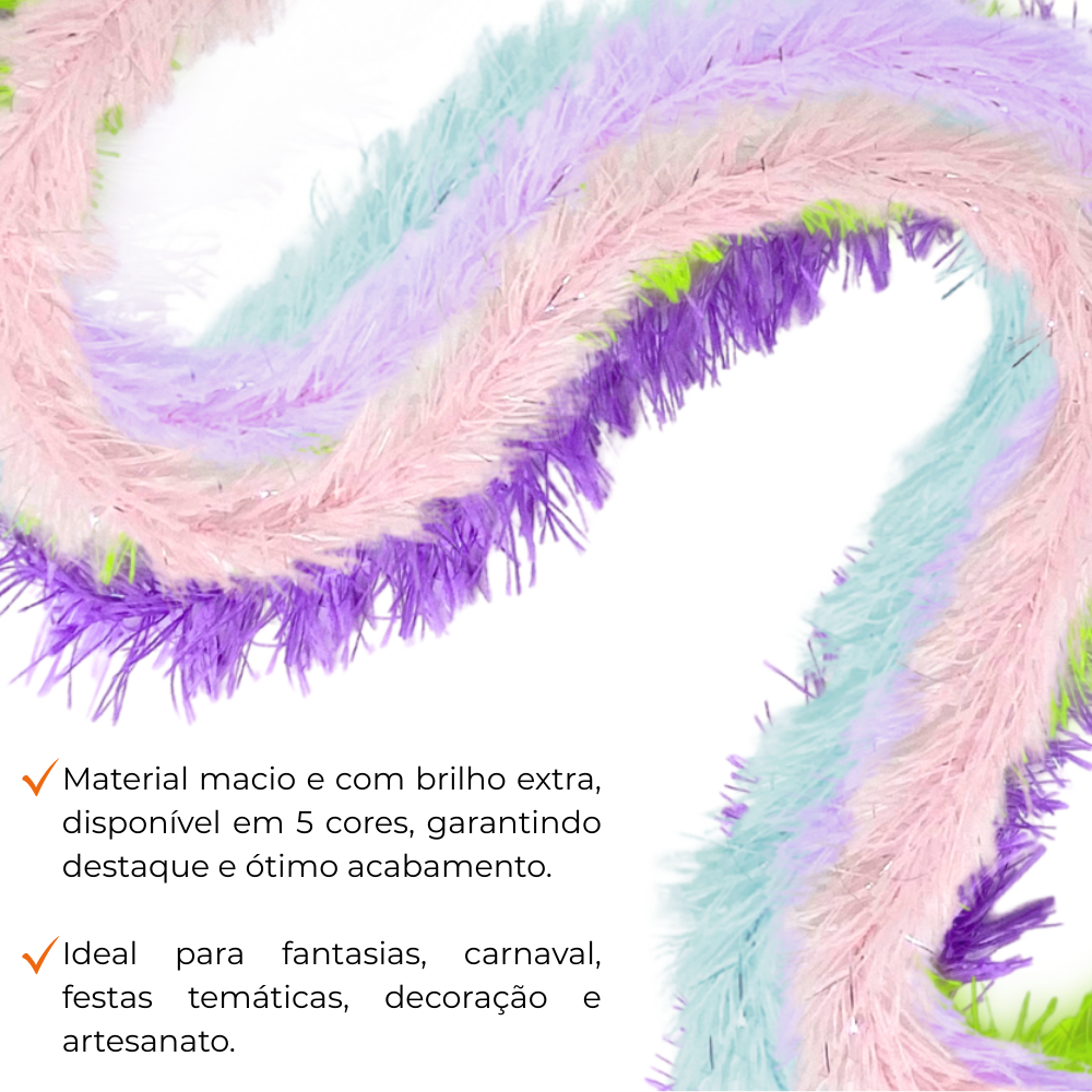 MARABU LIGHT 1,50M  AZUL CLARO / LILÁS / ROSA CLARO / AMARELO NEON / ROXO - 5 UNIDADES