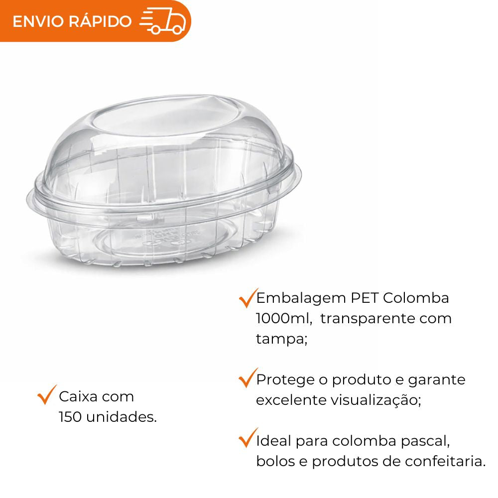 EMBALAGEM PET COLOMBA 1000ML - G 34P - CX C/150