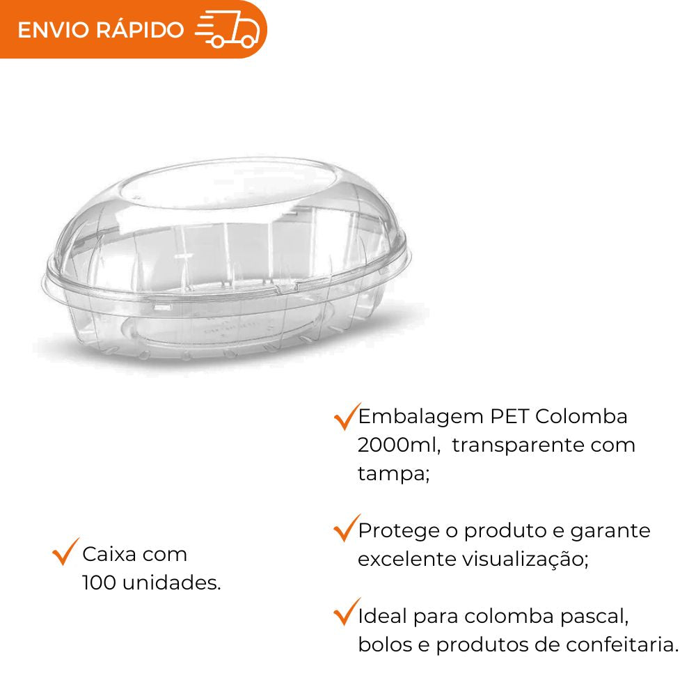 EMBALAGEM PET COLOMBA 2000ML - G 34 - CX C/100