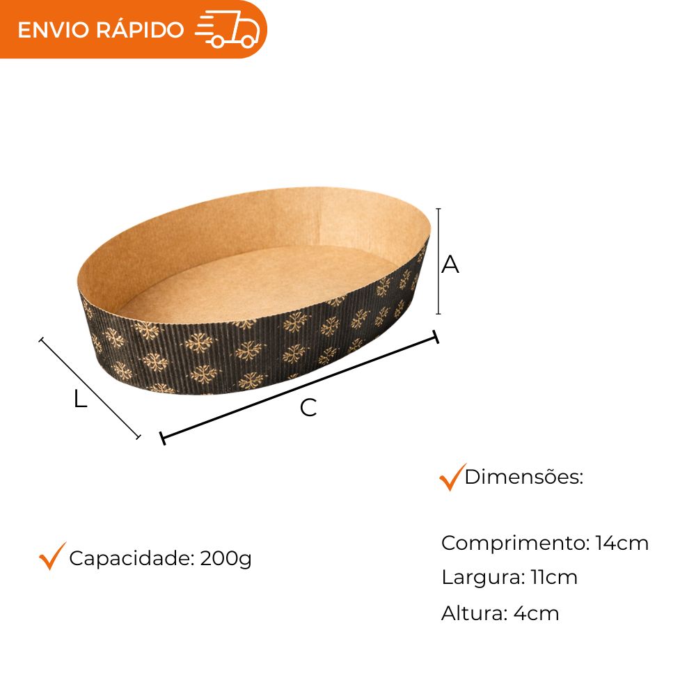 FORMA FORNEAVEL OVAL MICRO DECORADA 200G - PC C/50