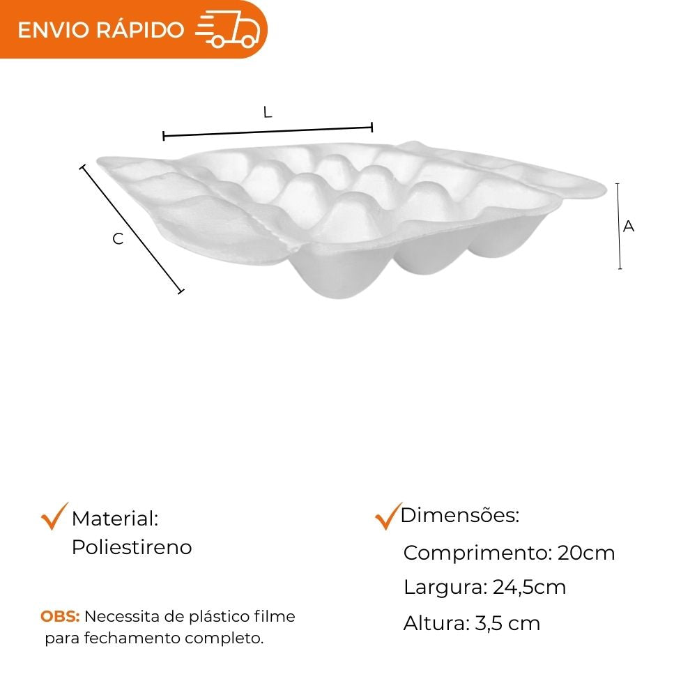 BANDEJA DE OVO 12 BRANCO - FD C/100