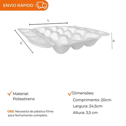 BANDEJA DE OVO 12 BRANCO - FD C/100