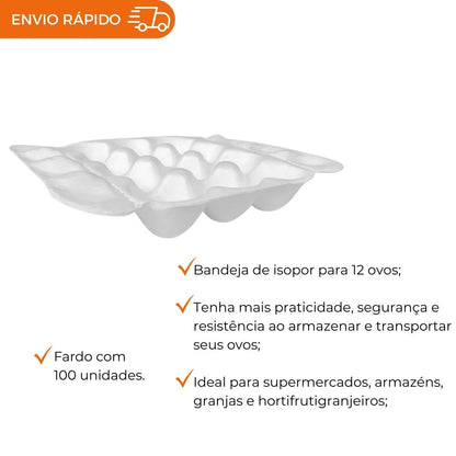 BANDEJA DE OVO 12 BRANCO - FD C/100