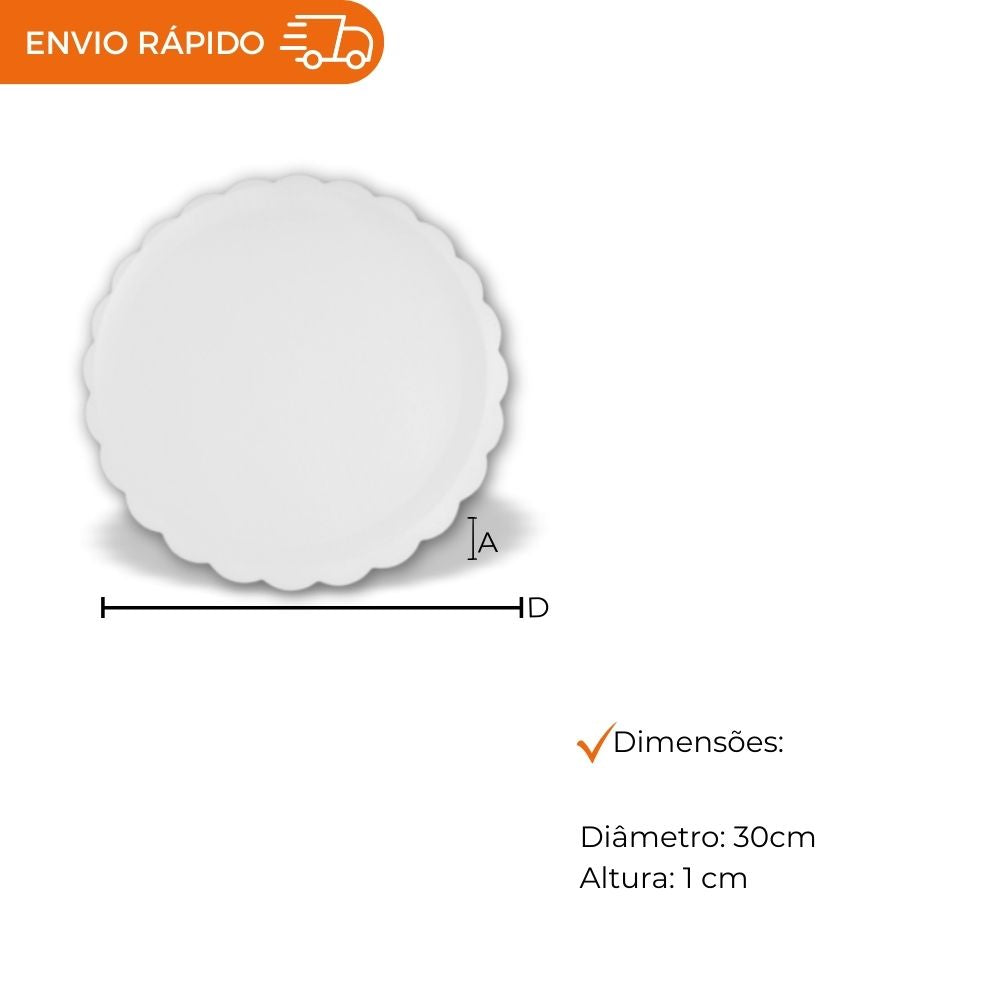 BANDEJA B25 FLORAL BRANCA - ISO 25- FD C/2X100