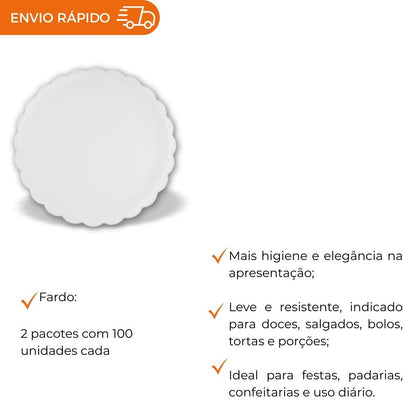 BANDEJA B25 FLORAL BRANCA - ISO 25- FD C/2X100