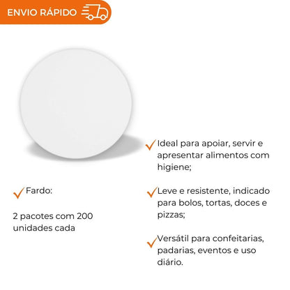 DISCO ISOPOR BRANCO 30CM - ISO-30- FD C/2X200