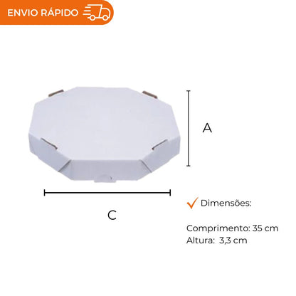 EMB. P/PIZZA 35CM BRANCA S/IMPRESSAO - PC C/25