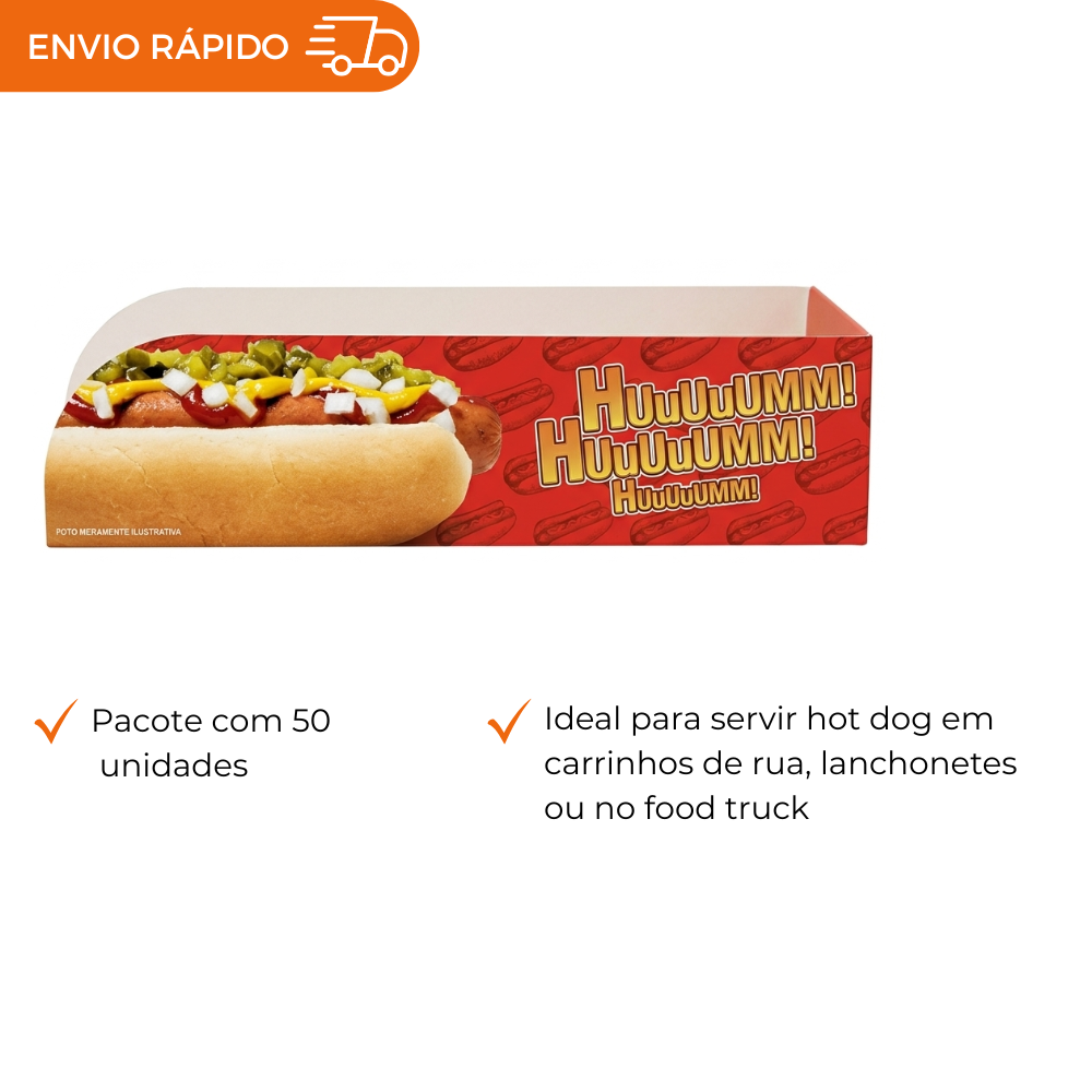 EMBALAGEM PARA CACHORRO QUENTE - PC C/50