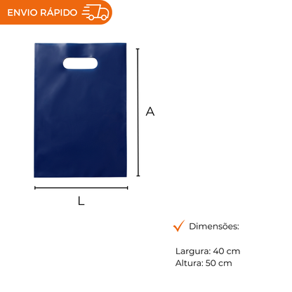 SACOLA BOCA DE PALHACO 40X50 AZUL - PC C/50