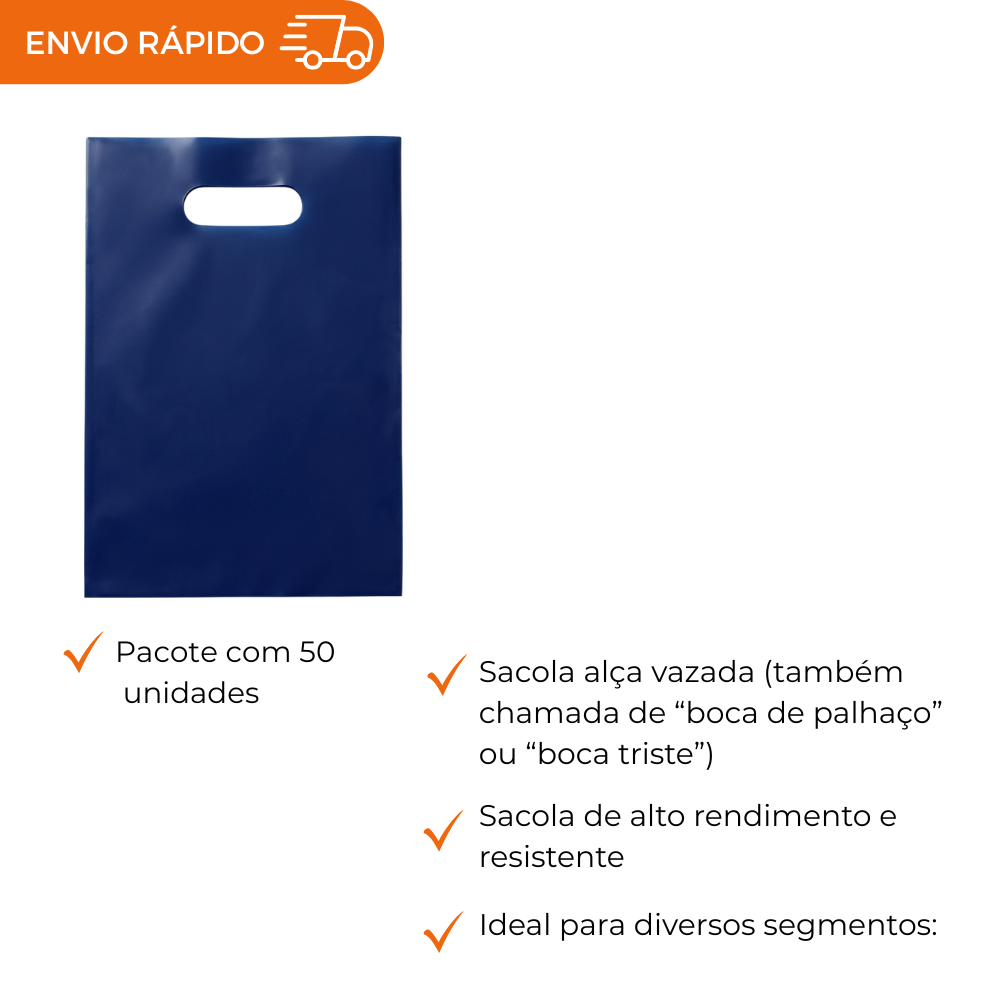 SACOLA BOCA DE PALHACO 40X50 AZUL - PC C/50