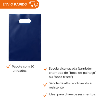 SACOLA BOCA DE PALHACO 40X50 AZUL - PC C/50