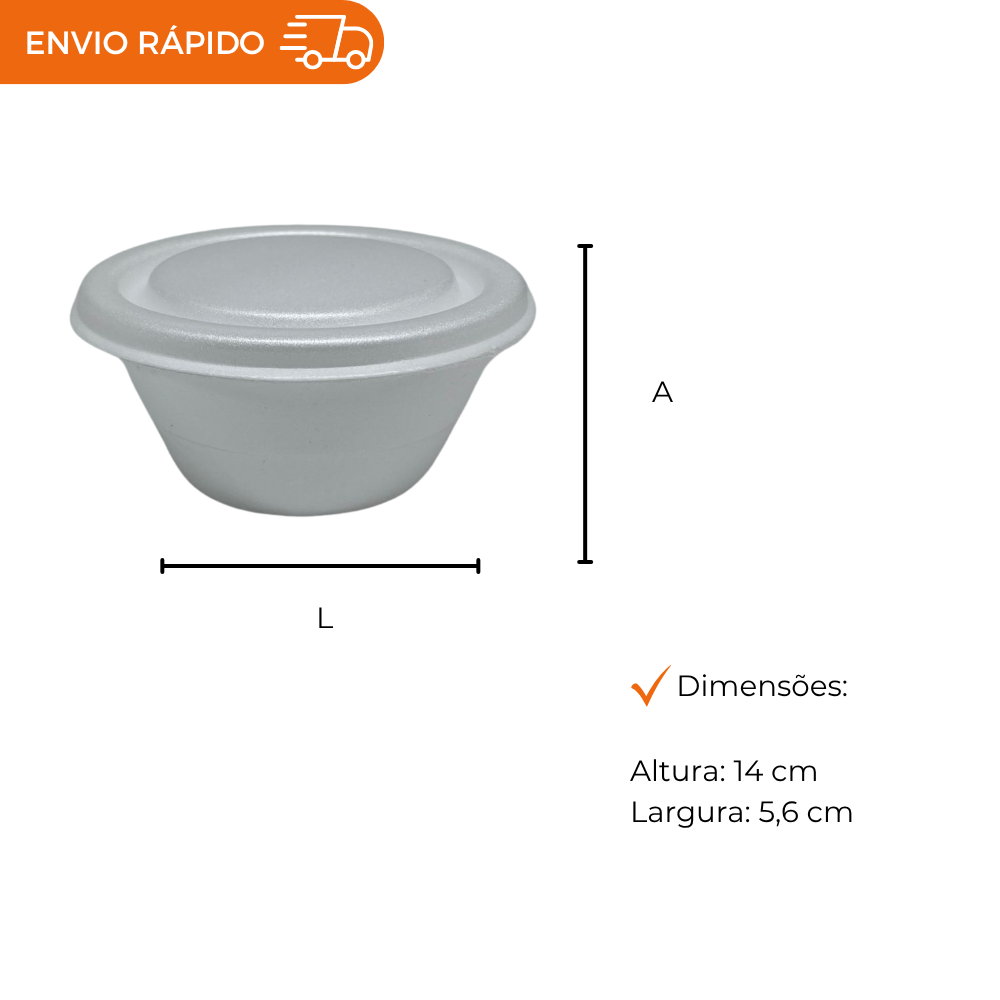 MARMITEX DE ISOPOR C/ TP 500ML- TM-500. - FD C/50