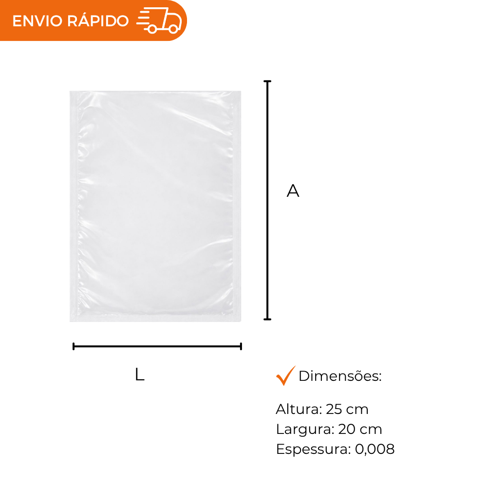 SACO A VACUO - 20X25. - PC C/1000